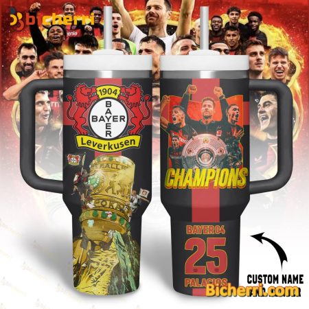 Leverkusen Champions 2024 Personalized 30oz or 40oz Stainless Tumbler With Handle NVA
