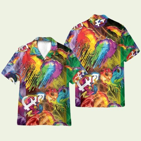 Lgbt Amazing Colorful Dragon Pride Hawaiian Shirt
