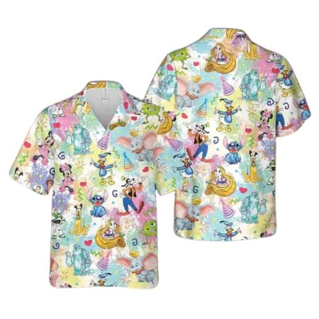 Lilo Stitch Mickey And Friends Hawaiian Shirt