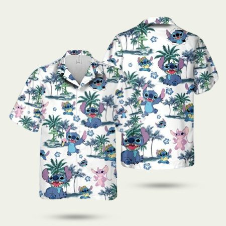 Lilo And Stitch White Aloha Hawaiian Shirt