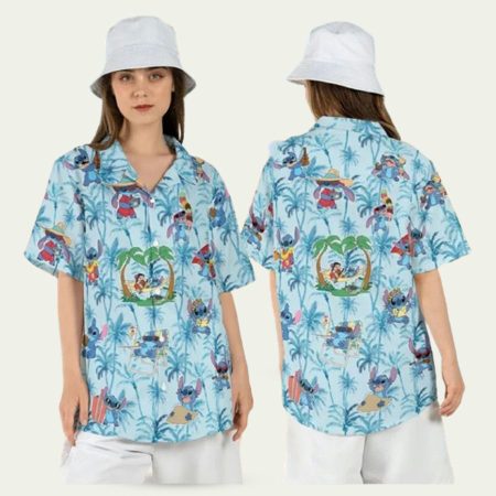 Lilo Stitch Coconut Pattern Hawaiian Shirt