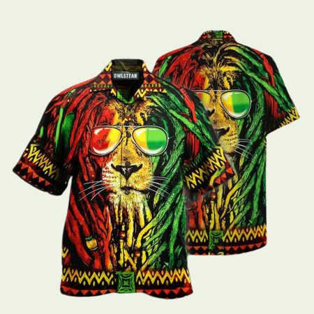 Lion Jamaica Red Edition Hawaiian Shirt