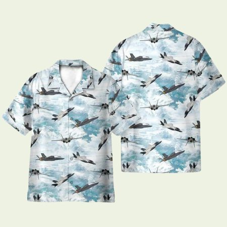 Lockheed Martin F35 Lightning Ii Aircraft Sky Hawaiian Shirt
