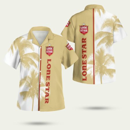 Lone Star Beer Palm Tree Hawaiian Shirt