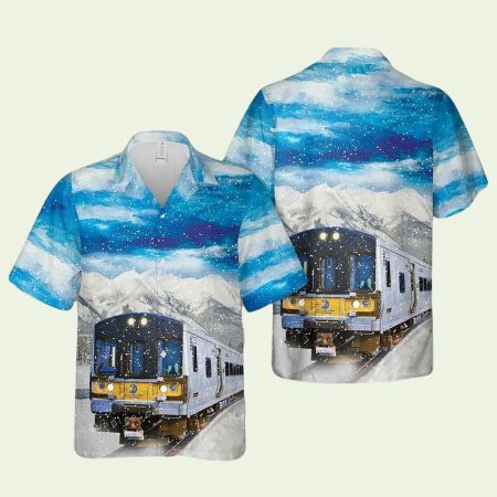 Long Island Rail Road Button Up Hawaiian Shirt
