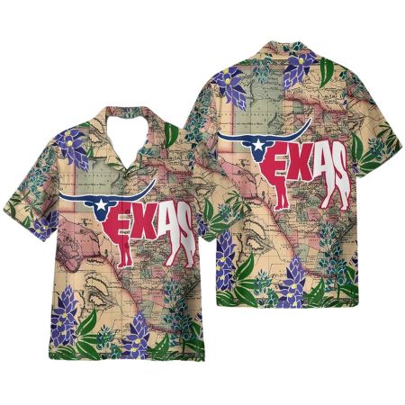 Longhorn Flag Texas Hawaiian Shirt