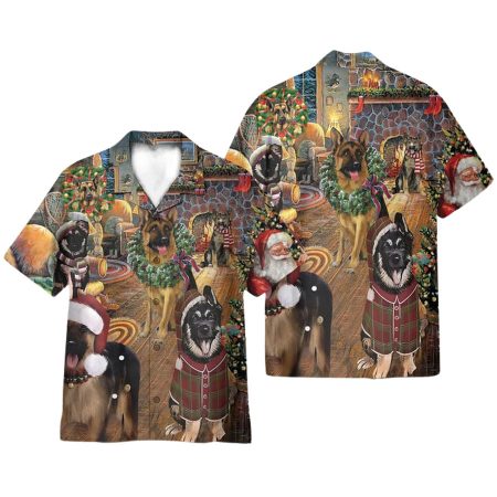 Lovely German Shepherd Merry Christmas Hawaiian Shirt