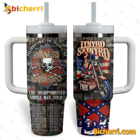 Lynyrd Skynyrd The Sharp Dressed Simple Man Tour 30oz or 40oz Stainless Tumbler With Handle NVA
