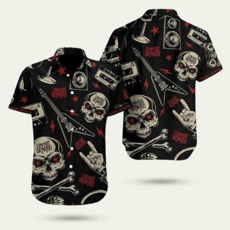 Lynyrd Skynyrd Skull Logo Hawaiian Shirt