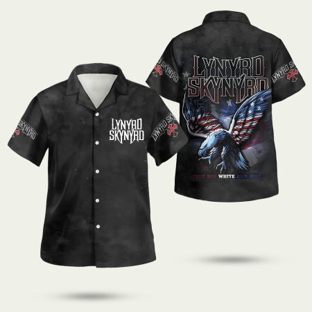 Lynyrd Skynyrd True Red White and Blue Hawaiian Shirt