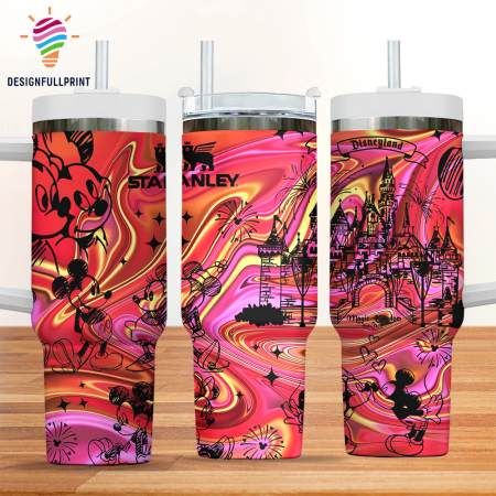 Hologram Red Disneyland and Mickey Mouse Custom 30oz or 40oz Tumbler With Handle CP