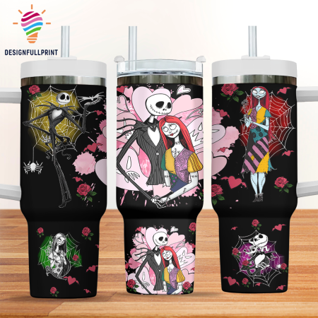 Black Jack and Sally Nightmare Before Christmas Valentine Gift for Her, Him on Birthday Xmas 30oz or 40oz Tumbler CP