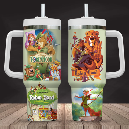 Grass Green Robin Hood Disney Movies Custom Quencher Stainless Steel Custom Quencher 30oz or 40oz Stainless Steel Tumbler With Handle CP