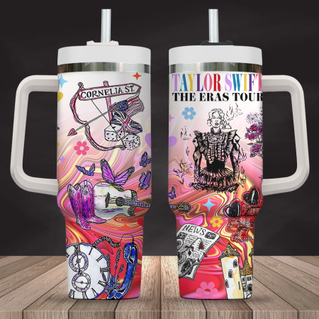 Hologram Red Taylor Swift Music Custom Quencher 30oz or 40oz Stainless Steel Tumbler With Handle CP