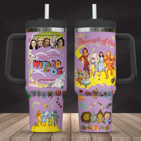 Purple The Wizard Of Oz We’re Off To See The Wizard 30oz or 40oz Stainless Tumbler With Handle CP