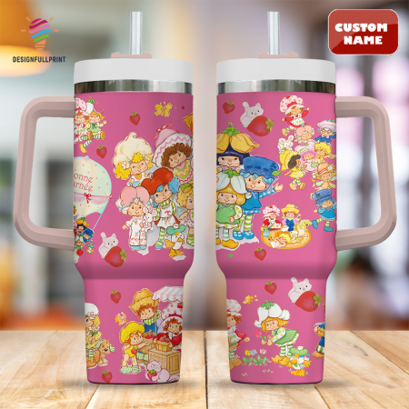 Hot Pink Strawberry Shortcake And Friend 30oz or 40 Oz Tumbler CP: Gift For Girls