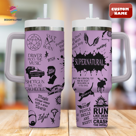 Light Purple Supernatural Printed 30oz or 40oz Stanley Quencher Tumbler CP