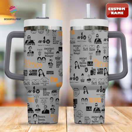Cool Gray The Office TV Series  Custom Quencher 30oz or 40oz Stainless Steel Tumbler With Handle CP