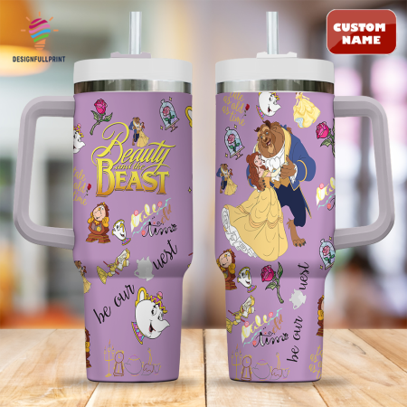 Light Purple Beauty And The Beast Disney Gift for her,him, Birthday Xmas Halloween Gift 30oz or 40oz Tumbler CP