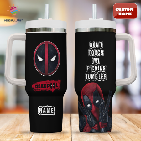 Black Funny Deadpool Customized 30oz or 40 Oz Tumbler CP