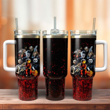 Horror Movie Characters Custom  Quencher 30 or 40oz  Stainless Steel Tumbler HG With Handle