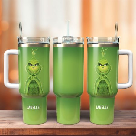 Grinch Movie Custom Stanley Quencher 30oz or 40oz Stainless Steel Tumbler With Handle HG With Handle