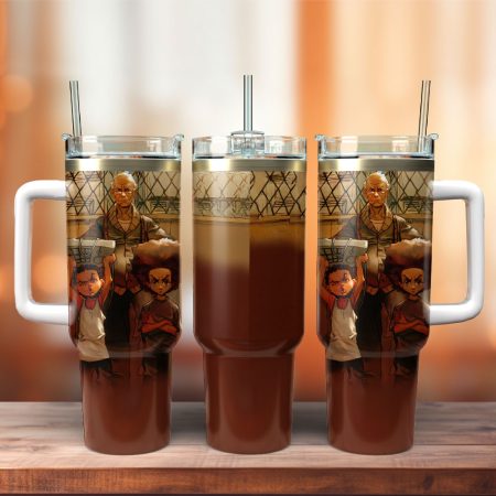 The Boondocks TV series  Custom Quencher 30oz or 40oz Stainless Steel Tumbler With Handle HG With Handle