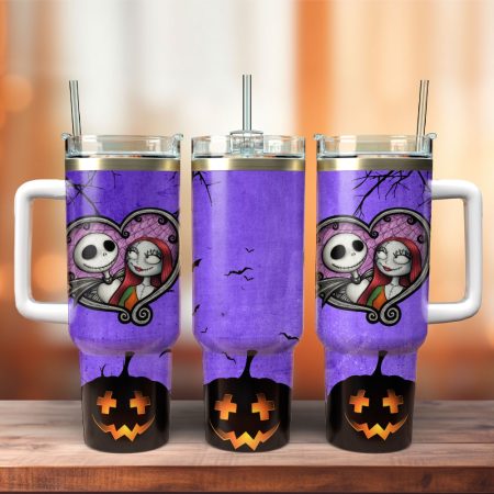 The Nightmare Before Christmas Movie Custom  Quencher 40oz Stainless Steel Tumbler HG With Handle