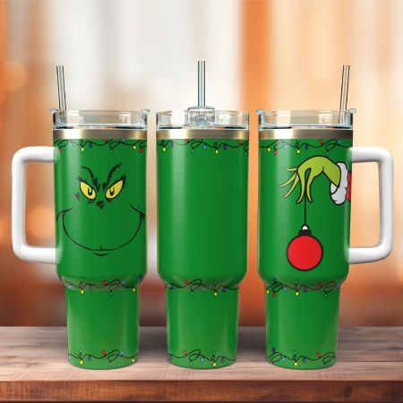 The Grinch Movie Cartoon Custom Stanley Quencher 30oz or 40oz Stainless Steel Tumbler With Handle HG With Handle