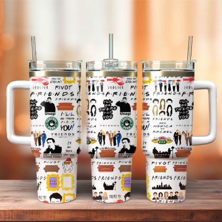 Friends TV Series  Custom Quencher 30oz or 40oz Stainless Steel Tumbler With Handle HG With Handle