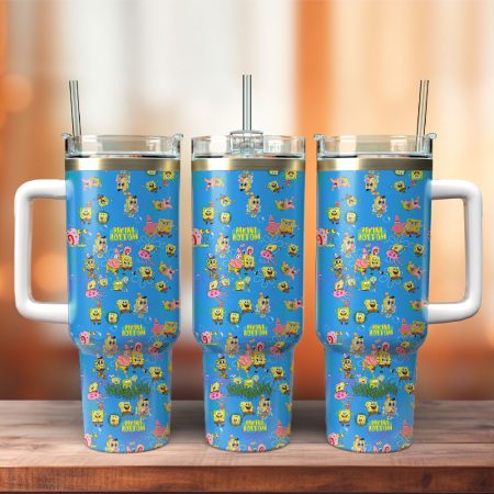 SpongeBob SquarePants TV Series  Custom Quencher 30oz or 40oz Stainless Steel Tumbler With Handle HG