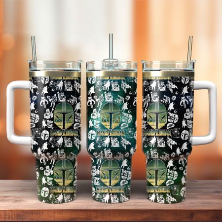 The Mandalorian TV Series  Custom Quencher 30oz or 40oz Stainless Steel Tumbler With Handle HG