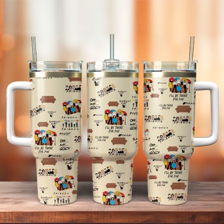 Friends TV Series  Custom Quencher 30oz or 40oz Stainless Steel Tumbler With Handle HG