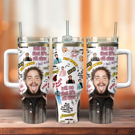 Post Malone Music Custom  Quencher 40oz Stainless Steel Tumbler HG