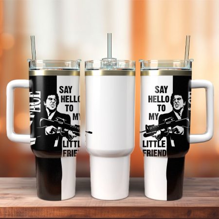 Scarface Movie Custom  Quencher 40oz Stainless Steel Tumbler HG With Handle