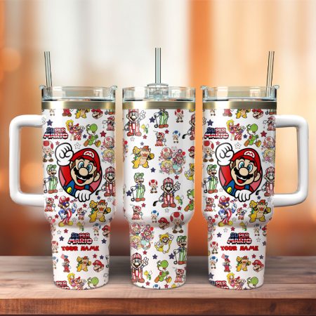 Super Mario Game Movie Custom  Quencher 30oz or 40oz Stainless Steel  Tumbler HG With Handle