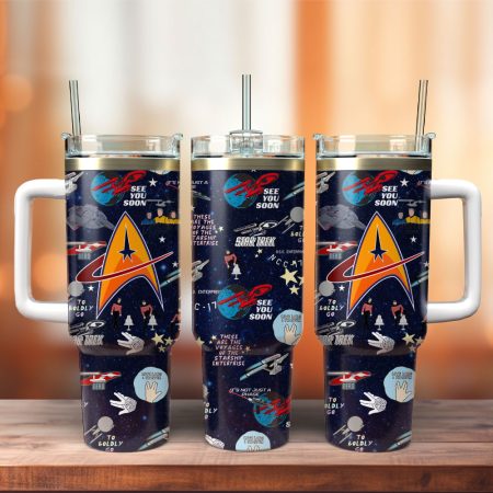 Star Trek Movie Custom  Quencher 30oz or 40oz Stainless Steel  Tumbler HG With Handle