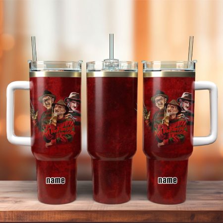 A Nightmare On Elm Street Movie Custom  Quencher 30oz or 40oz Stainless Steel  Tumbler HG With Handle