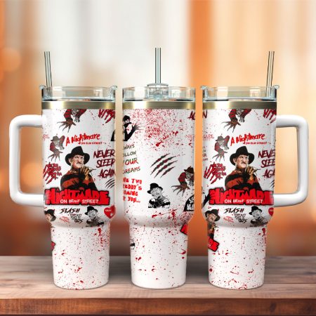 A Nightmare On Elm Street Movie Custom  Quencher 40oz Stainless Steel Tumbler HG With Handle