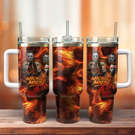 Michael Myers Movie Custom  Quencher 30oz or 40oz Stainless Steel  Tumbler HG With Handle