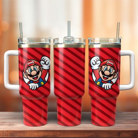 Super Mario Games Custom  Quencher 40oz Stainless Steel Tumbler HG