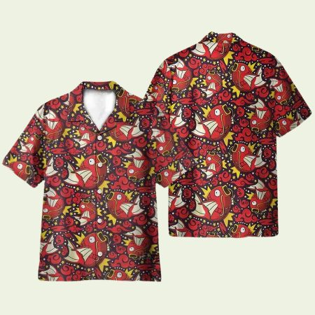 Magikarp Pokemon Seamless Pattern Hawaiian Shirt