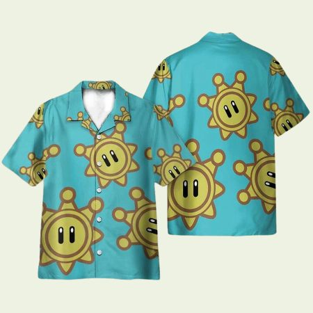 Mario Movie Sunshine Cosplay Costume Hawaiian Shirt