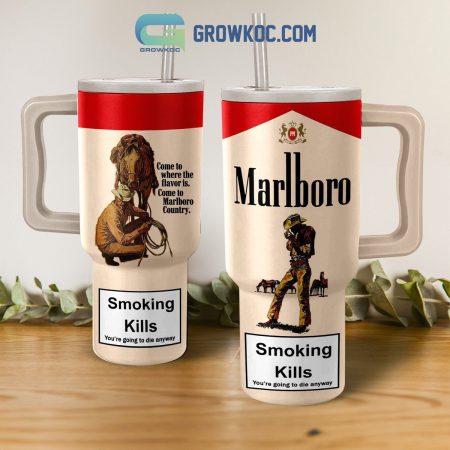 Marlboro Smoking Kills 30oz or 40oz Stainless Tumbler With Handle NVA