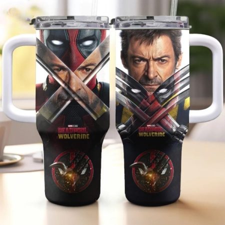 Marvel Studios Deadpool & Wolverine Quencher 30oz or 40oz Stainless Steel Tumbler With Handle NVA