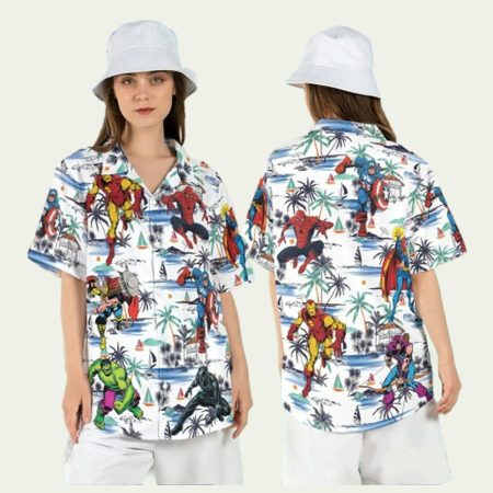 Marvel Superhero Palm Tree Hawaiian Shirt