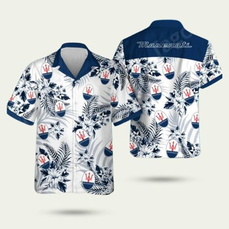 Maserati Logo Floral Summer Hawaiian Shirt
