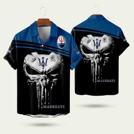 Maserati Punisher Skull Hawaiian Shirt