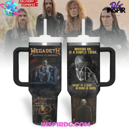 Megadeth Destroy All Enemies 30oz or 40oz Stainless Tumbler With Handle NVA