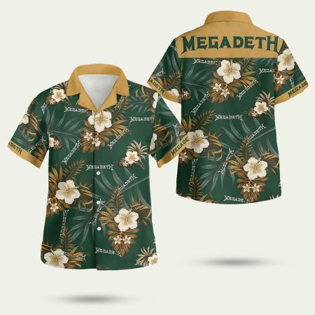 Megadeth Hibiscus Flower Pattern Hawaiian Shirt